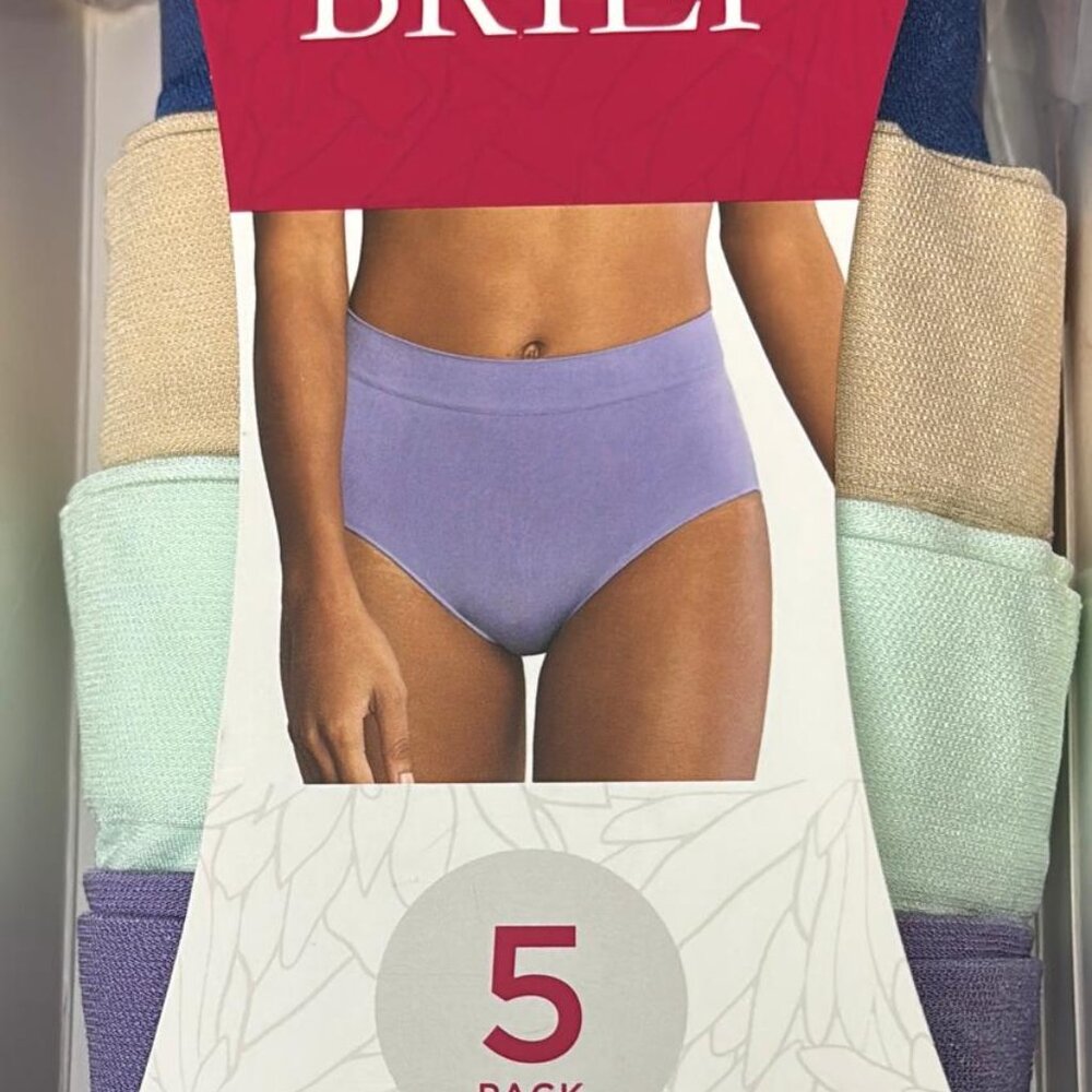 Carole Hochman Ladies' Seamless Brief, 5-Pack, Purple & Multicolor, XS, S,